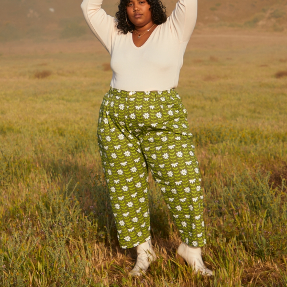 BIG BUD PRESS TROUSERS - GREEN DAISY CHAIN